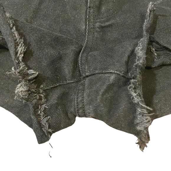 Refuge Distressed Shorts Raw Hem Black Jean Denim Short Chelsea Size 7 Rock Punk - Picture 4 of 16